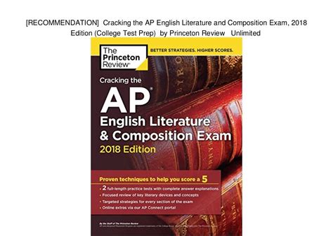 Recommendation Cracking The Ap English Literature And Composition