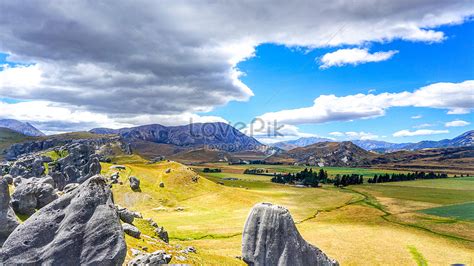 The Top Of Castle Hill In New Zealand Overlooks The