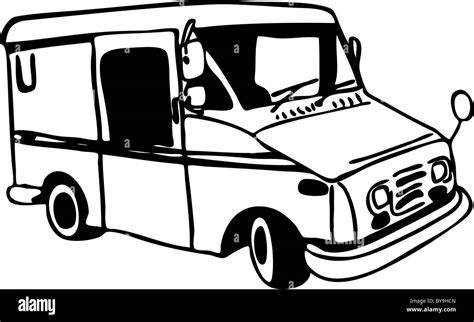 mail delivery truck coloring pages