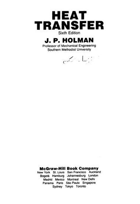 Free Engineering Book Heat Transfer Jp Holman