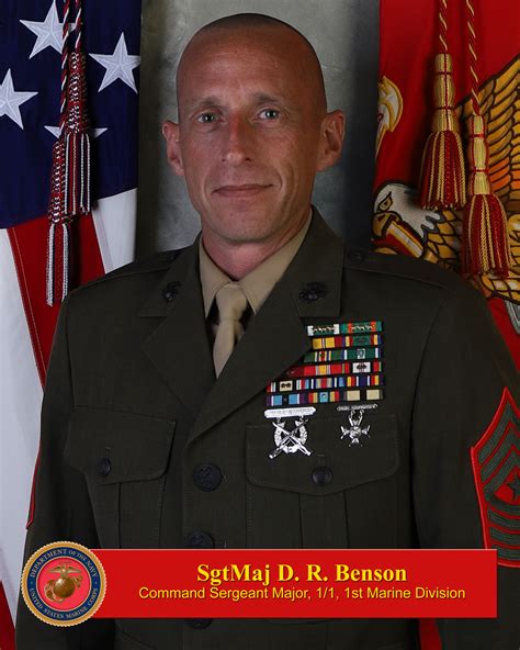 Sgtmaj D R Benson 1st Marine Division Biography