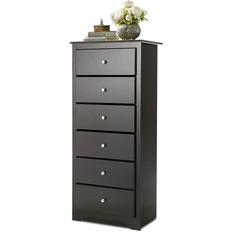 Gymax 6 Drawer Chest Dresser Clothes Storage Bedroom Tall Furniture