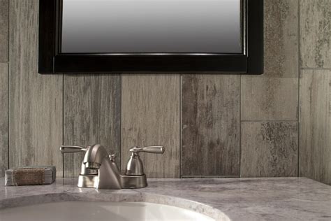 Atlanta flooring design centers' flooring techs utilize the latest technology to provide accurate job assessments for quoting and installation. Wood-Look Tile Backsplash - Rustic - Bathroom - Atlanta ...