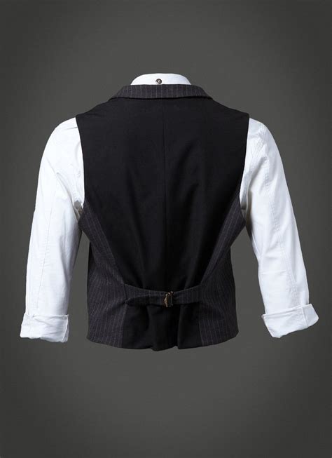 Back Of A Grey Pinstripe Waistcoat With Some Decent Lapels Waistcoat