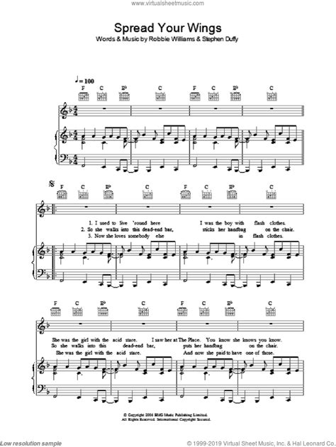 Spread Your Wings Sheet Music For Voice Piano Or Guitar Pdf