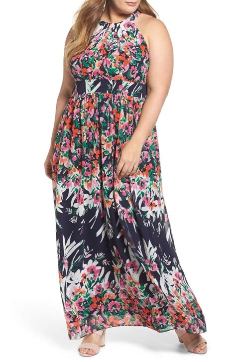 eliza j floral halter chiffon maxi dress nordstrom plus size maxi dresses chiffon maxi