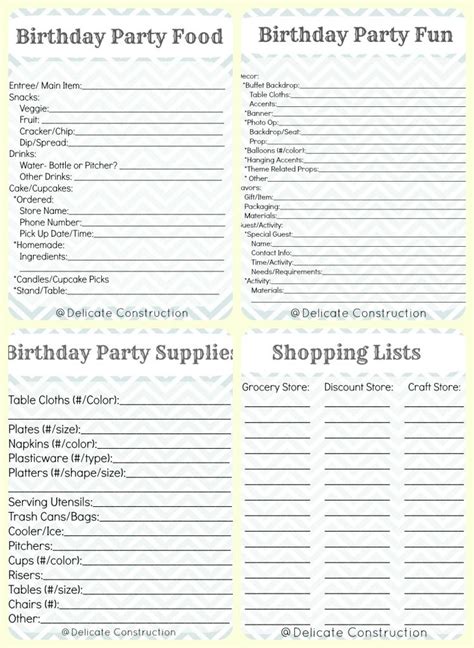 Party Planning Printable Birthday Party Planner Party Planning Checklist