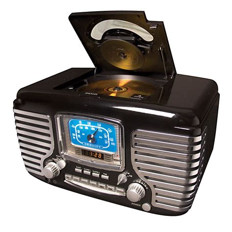 Crosley CR612-BK Corsair Clock Radio with CD Player & AM/FM Radio, Black