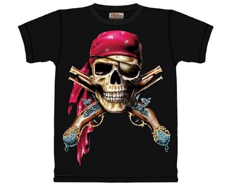 Tshirt Homme Pirate Pirates Caraibes Manches Courtes Noir