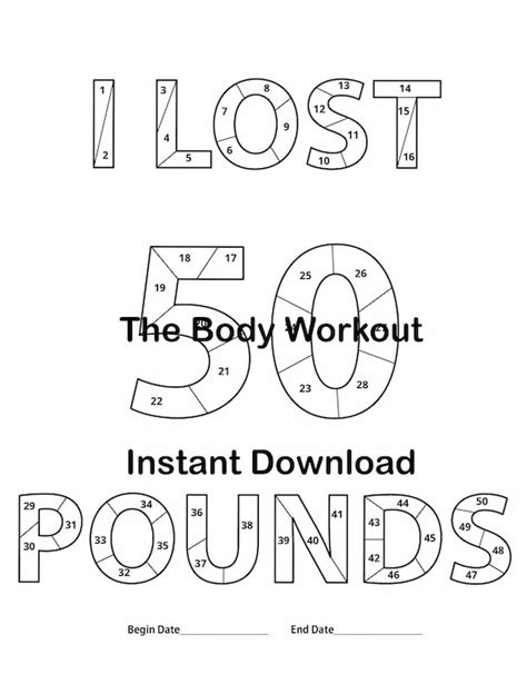 50 Pounds Weight Loss Tracker Losing 50 Pounds Weight Loss Etsy