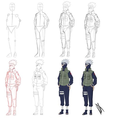 How To Draw Kakashi Hatake Step By Step Drawing Tutorials Drawing
