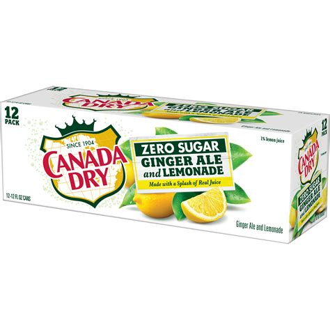 Canada Dry Zero Sugar Ginger Ale And Lemonade Soda 12 Fl Oz 12 Pack Cans