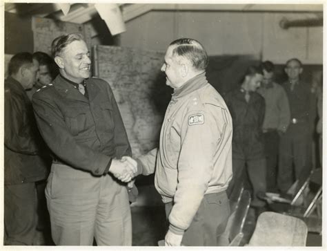 Lt. General Truscott shakes hands with Major General Keyes General Truscott's introduction to ...
