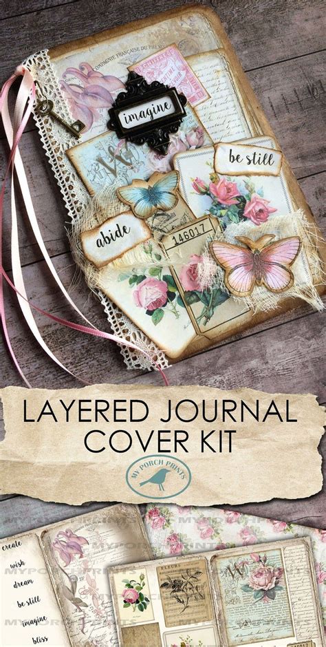 Layered Journal Cover Kit Junk Journal Kit Printable Ephemera