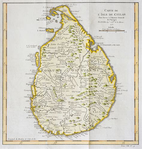 Antiquarian Map Of Ceylon Carte De Lisle De Ceylan 1750