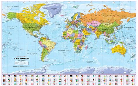 Global Mapping World Map Countries Chart 18x28 45cm