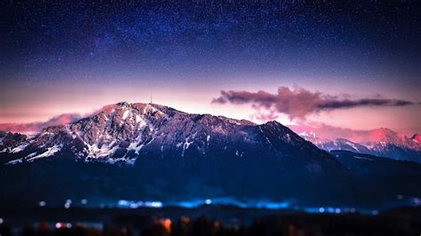 Mountains Landscape Night Sky Stars 4k 3840x2160 76 Wallpaper