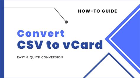 How To Convert Csv To Vcard Vcf Easily And Quickly Youtube