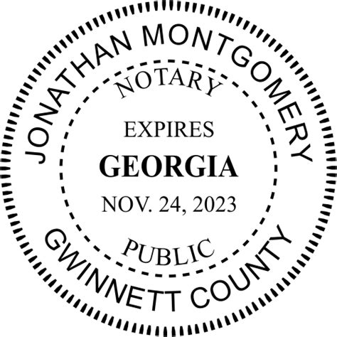 Round Georgia Notary With Expiration Stamp Simply Stamps