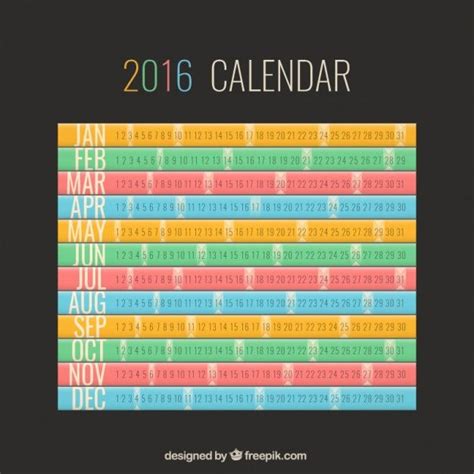 Calendario De Colores Calendario Vector Colores