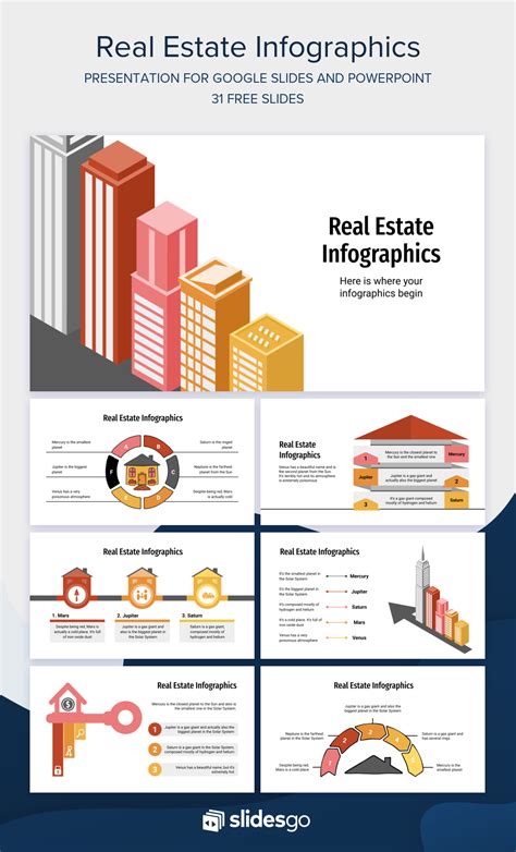 Modern 3d infographic template with 3 steps. Free Real Estate Infographics for Google Slides & PowerPoint