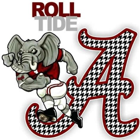 An Elephant Is Running With The Number Four On Its Back And Words Roll Tide