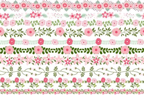 Pink Flower Border Clip Art Floral Border Clipart
