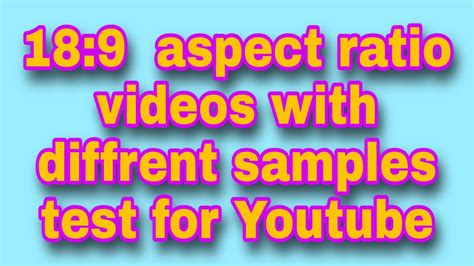 Aspect Ratios For Youtube Video Youtube
