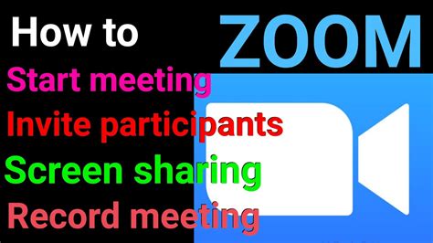 How To Start Zoom Meeting Invite Participants Record Screen Share