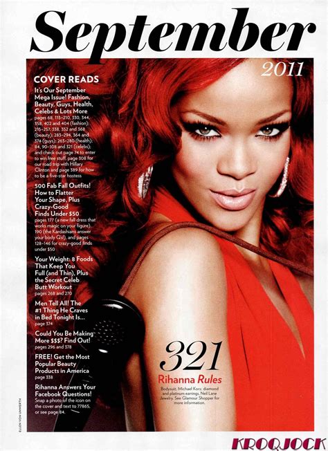 Rihanna Glamour Magazine September 2011 Celebrities Profile Gallery