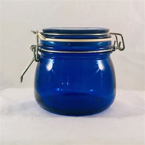 Vintage Collectible Cobalt Blue Glass Apothecary Jar Bottle Etsy Glass Apothecary Jars