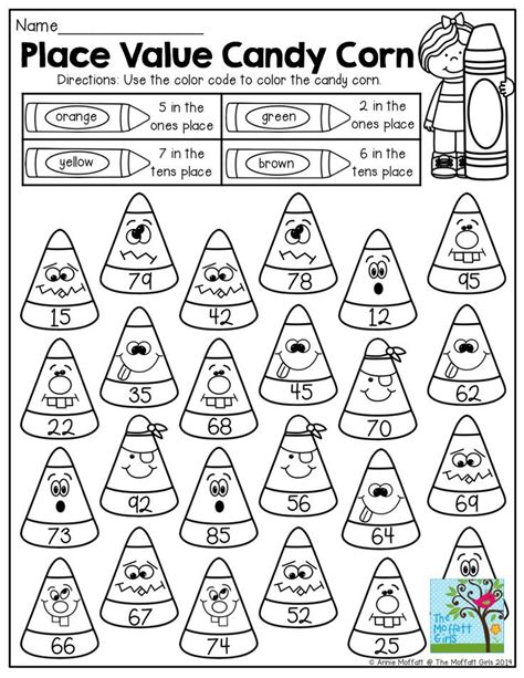 Place Value Coloring Worksheets Color By Number Printable