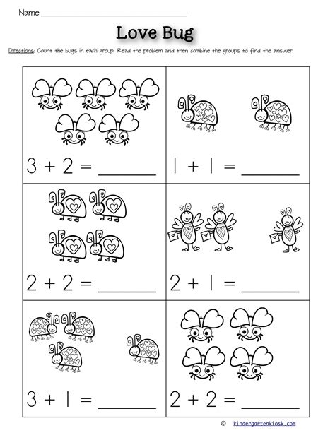 addition   worksheets february kindergarten kiosk math addition