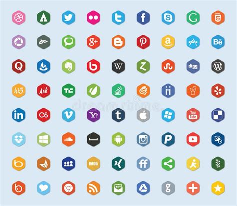 Social Media And Network Color Flat Icons Collection Of 72 Most