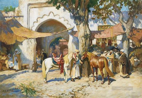 Dans Le Souk Alger Frederick Arthur Bridgman Arab Painting In Oil For Sale