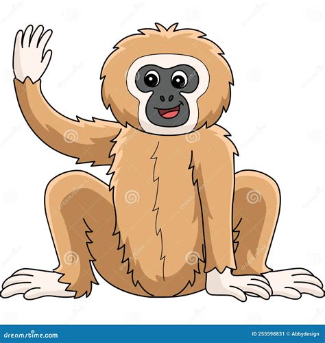 Gibbon Animal Cartoon Colored Clipart Stock Vector Illustration Of