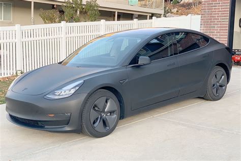 Matte Black Tesla Model 3 Stunning Photos Wrap Cost And Info