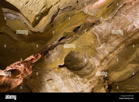 A Strangely Tilted Roof Deep Inside Cave Of The Winds Near Colorado