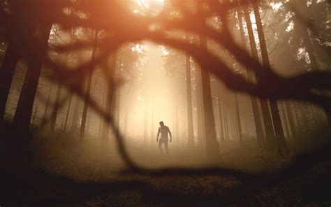 Download Wallpaper 3840x2400 Zombie Silhouette Forest Trees