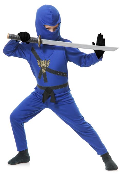 Classic Blue Dragon Ninja Boys Costume Top And Pants Child 4 6 Small