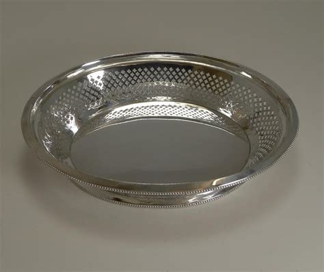 Antique English Silver Plated Bread Basket By Atkin Brothers Reg 1873