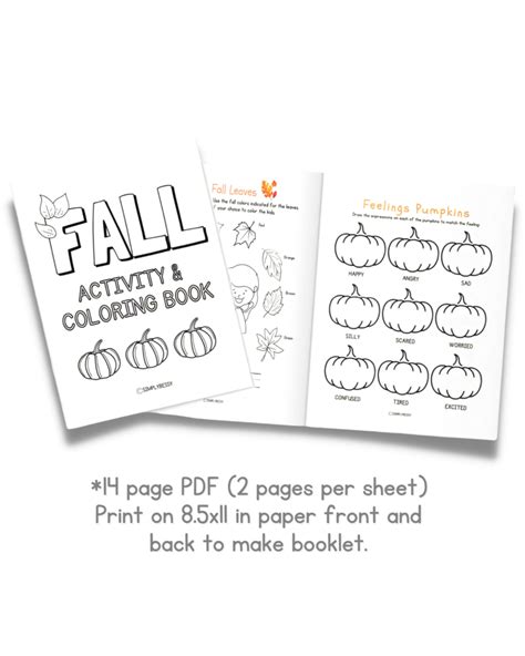 Fall Activity And Coloring Book For Kids Free Printable