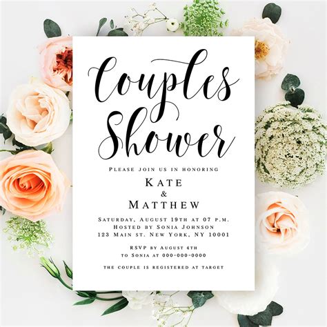 couples shower invitations template