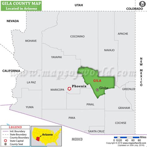 Gila County Map Arizona Where Is Gila County