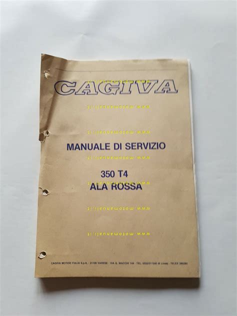 Manuali Officina Cagiva 350 Ala Rossa 1985 Manuale Officina Originale Moto