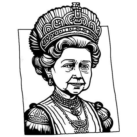 Queen Elizabeth Coloring Page · Creative Fabrica
