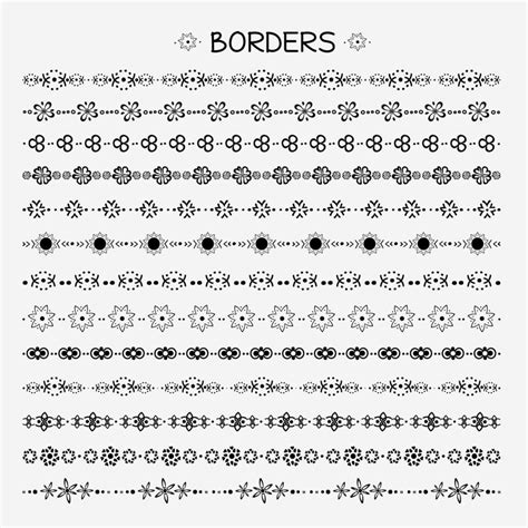 Set Of Hand Drawn Line Borders Vector Illustration 6757662 Vector Art