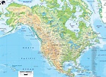 Free Printable Map of North America Physical Template PDF | North ...