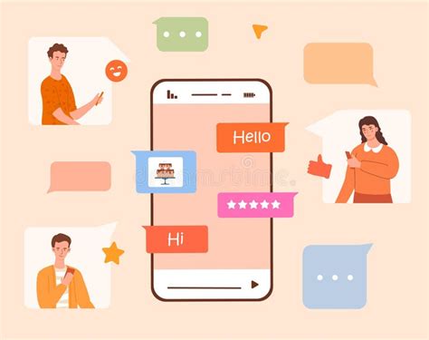 People Chatting On Social Media Stock Vector Illustration Of Concept
