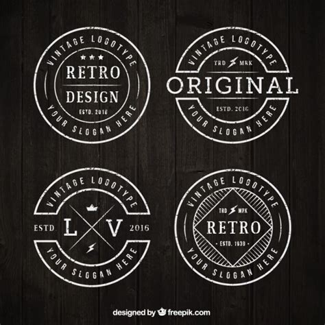 colección de logotipos vintage circulares vector premium